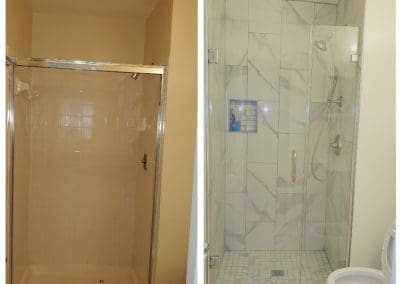 bathroom remodel, before and after